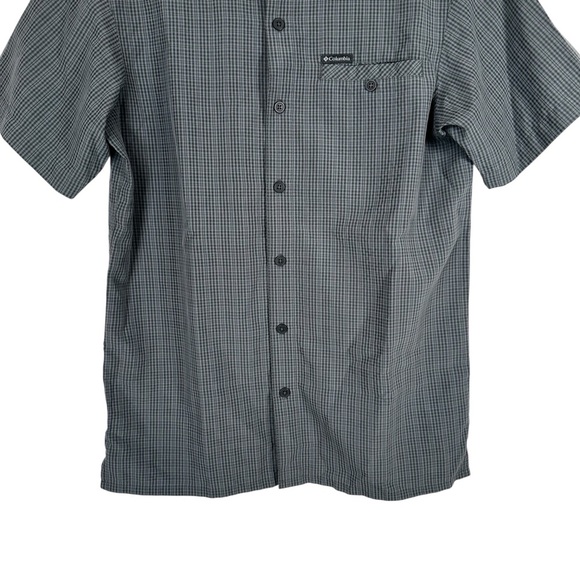 Columbia Declination Trail Shirt S Grey Button Front Short Sleeve Outdoor Hiking - Picture 3 of 13